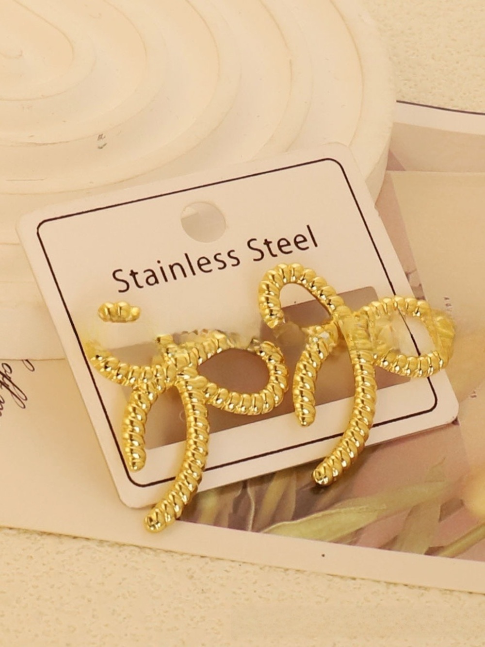 Gold-Tone Twisted Rope Statement Earrings